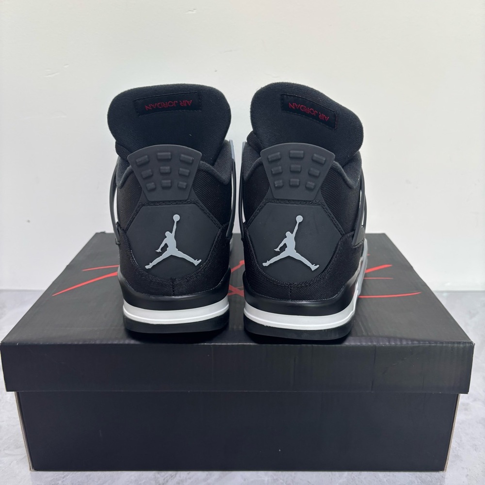Men’s Black & Gray Sneakers -Brand New Retro 4 Black Canvas - Picture 6 of 6